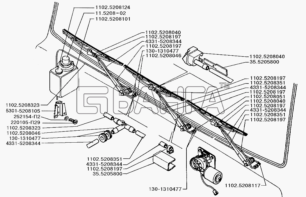 ЗИЛ ЗИЛ-5301 (2006) Схема Обмыв ветрового стекла-158 banga.ua